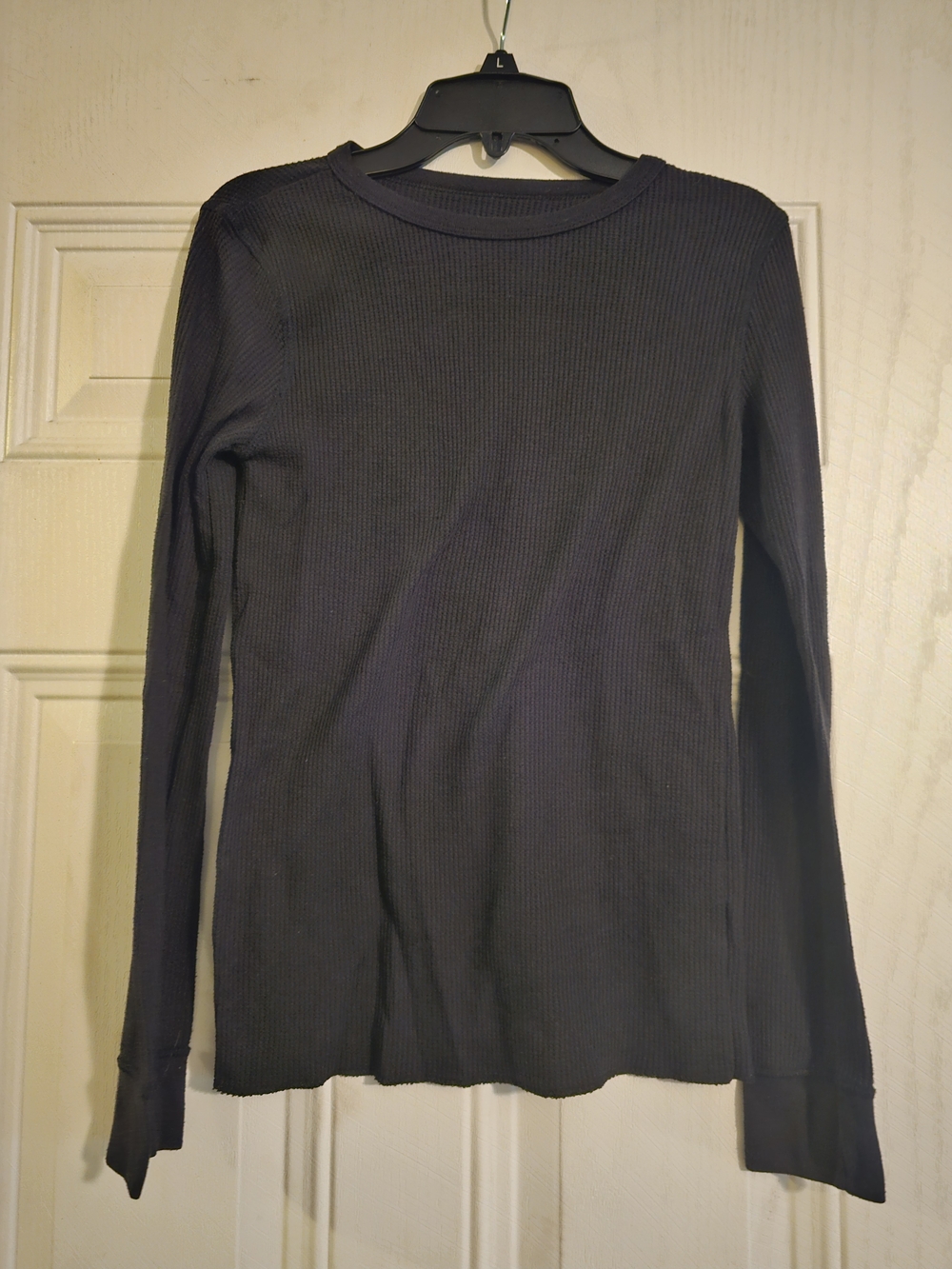 Fruit of the Loom Ribbed Long Sleeve Top - Black